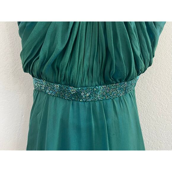 Badgley Mischka Strapless Maxi Dress Size 2 Teal Formal Event Prom Y2K Gala - Picture 7 of 16